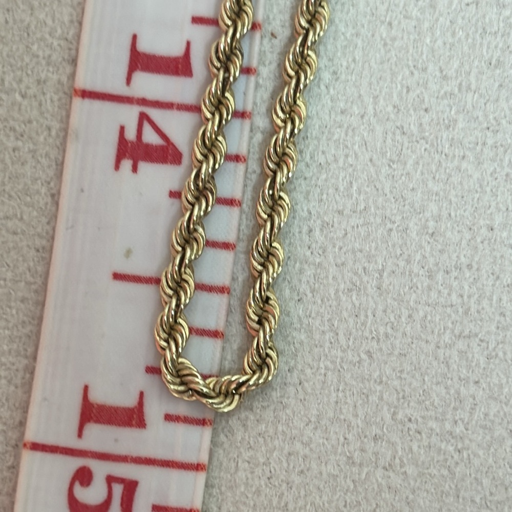 14K Genuine Gold 30” Vintage Italian Gold Rope Necklace - Picture 16 of 17